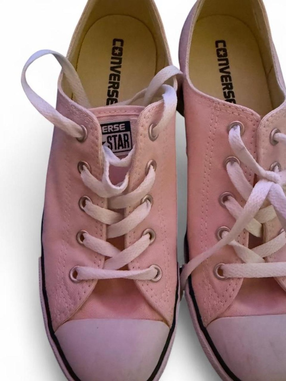 Converse Pink Low-Top Canvas Sneakers with White Laces - Picture 2 of 4